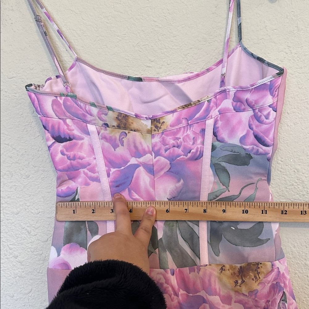 House of CB Antonia Pink Floral Corset Maxi Dress NWOT size XS Tall - Picture 15 of 16